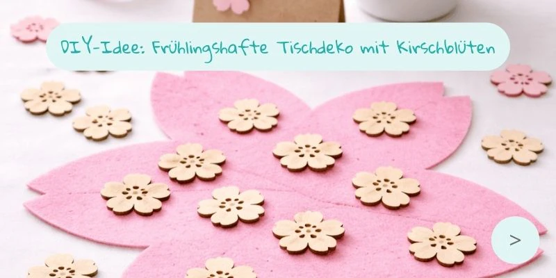 DIY Frühlingshafte Tischdeko mit Kirschblüten