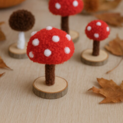 Pompon-Pilze basteln