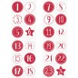 Preview: Zahlensticker rot-weiß für Adventskalender von HEYDA