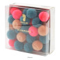 Preview: Deko Pompons Pink, Orange und Petrol