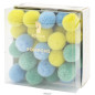 Preview: Deko Pompons Salbei, Blau und Limette