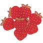 Preview: Filzstreu Erdbeere bestickt rot/gold