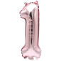 Preview: Folienballon Zahl 1 rosa 36 cm