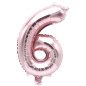 Preview: Folienballon Zahl 6 rosa 36 cm