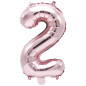 Preview: Folienballon Zahl 2 rosa 36 cm
