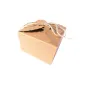 Preview: Kraftpapier-Geschenkbox zusammengefaltet und mit Jutekordel verschlossen