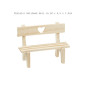 Preview: Miniatur-Holzbank mit Herz natur 10×4,5×7,5 cm