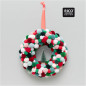 Preview: Dekoration weihnachtlicher Pompon-Kranz mit Minitanne