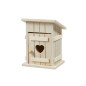 Preview: Miniatur-Toilettenhäuschen aus Holz mit Tür zum Öffnen