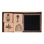 Preview: Blumenstempel Holz mit Stempelkissen Detailansicht