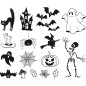 Preview: Motivabbildungen von Holzstempel-Set Halloween