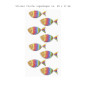 Preview: Sticker Fische Regenbogenfarben 8 Stück 39 x 17 mm