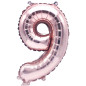 Preview: Folienballon Zahl 9 rosa 36 cm