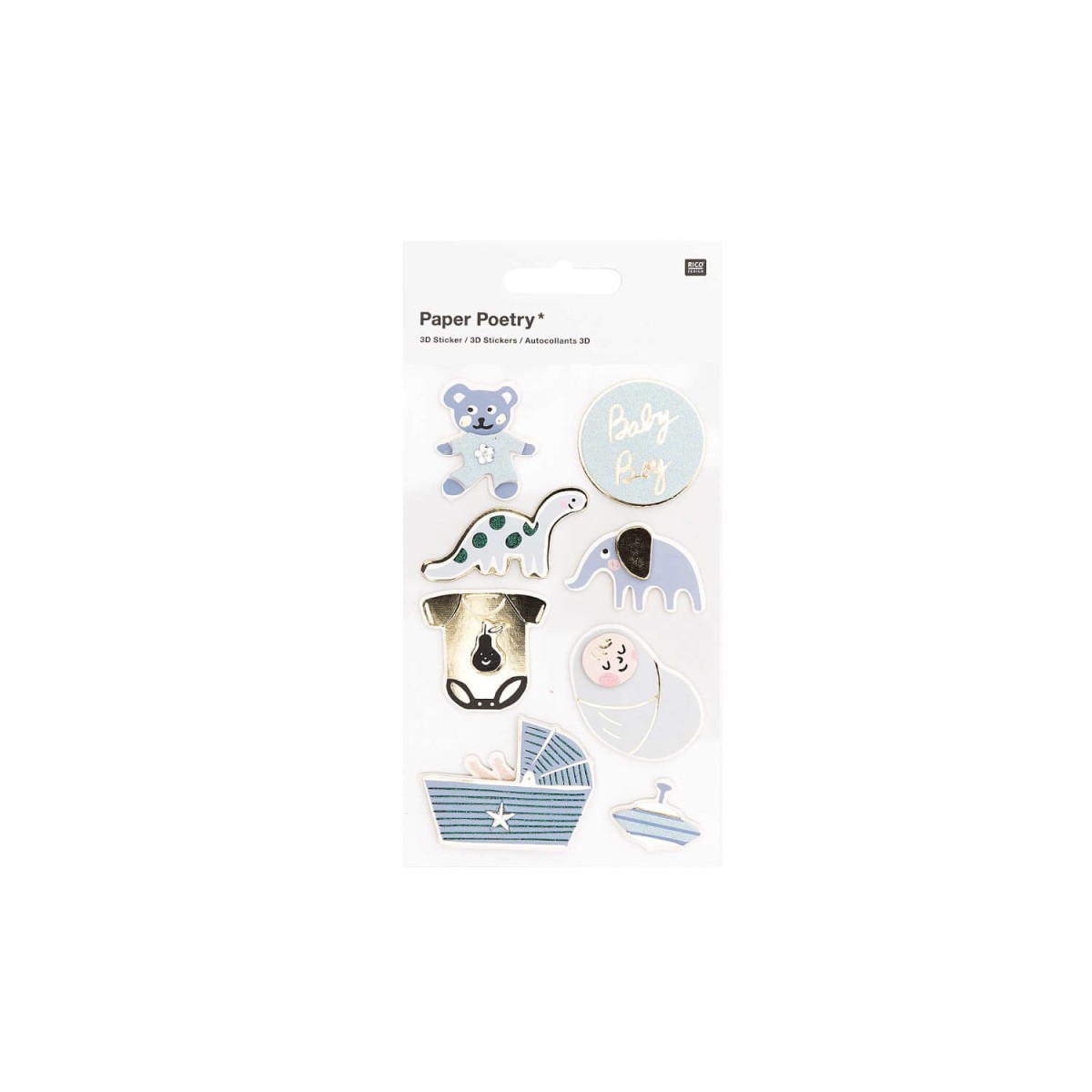 Stickerbogen Baby Junge Taufe Geburt