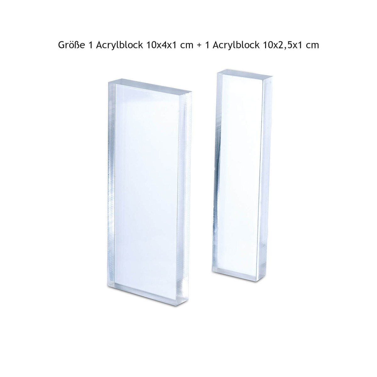 2 Acrylblöcke für Clear Stempel ca. 10x4x1 cm + 10x2,5x1 cm
