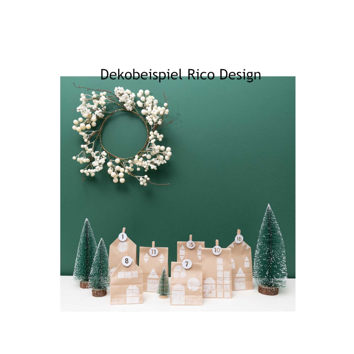 Dekorationsbeispiel Adventskalender Papiertüten Kraftpapier