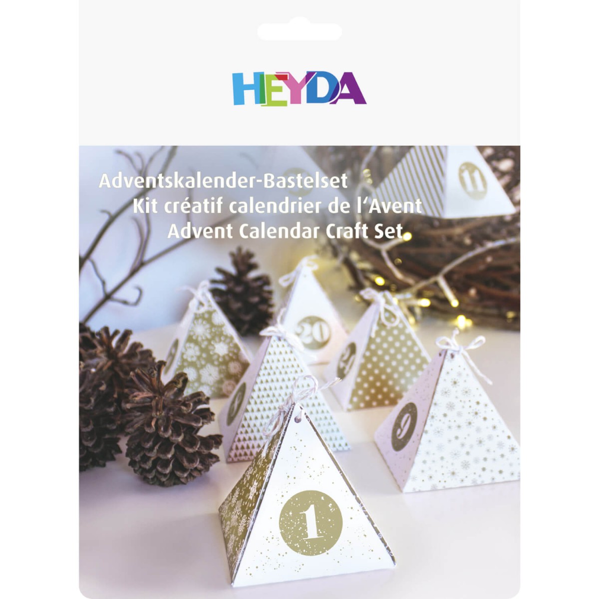 Adventskalender Set zum Basteln goldfarben-weiiß