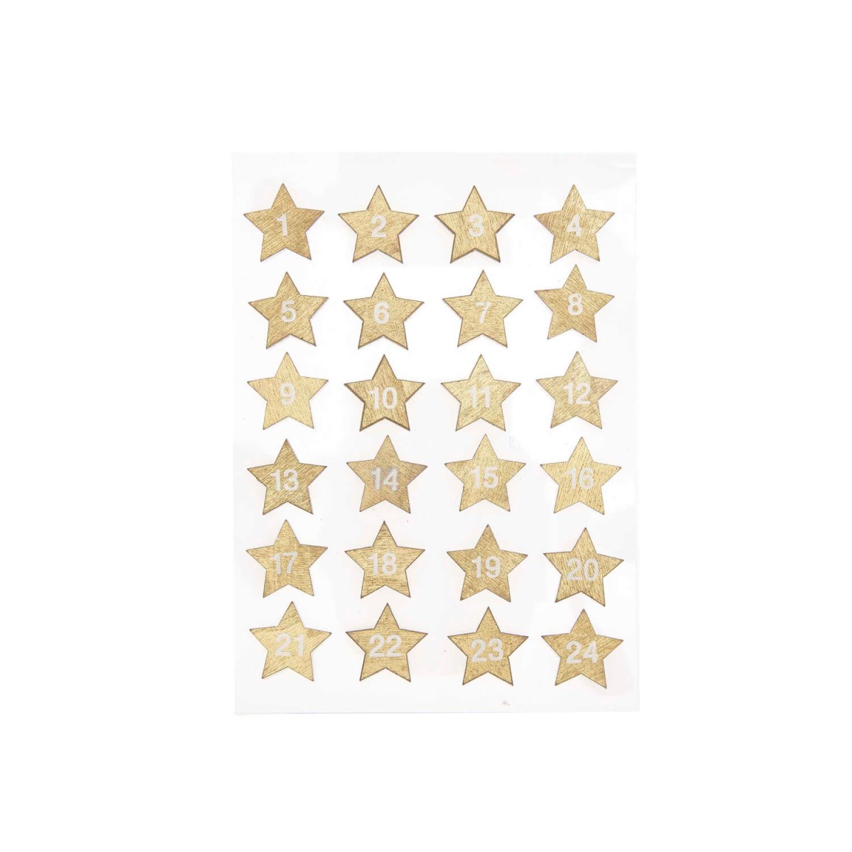 Ohhh! Lovely! Adventskalenderzahlen Sticker Holzsterne goldfarben