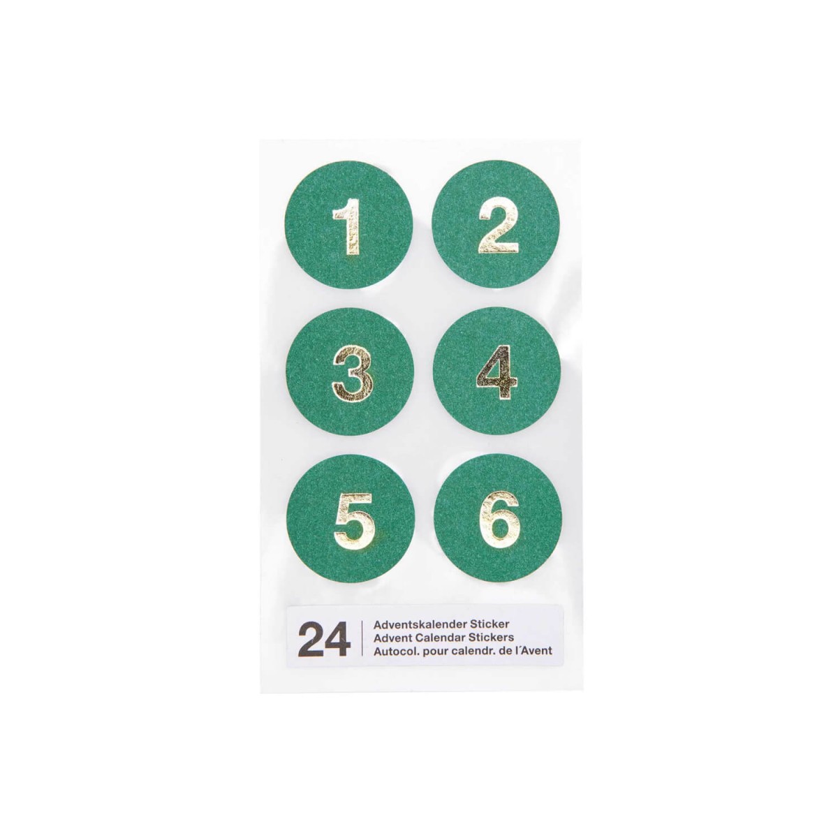 Adventskalender Zahlen Sticker grün