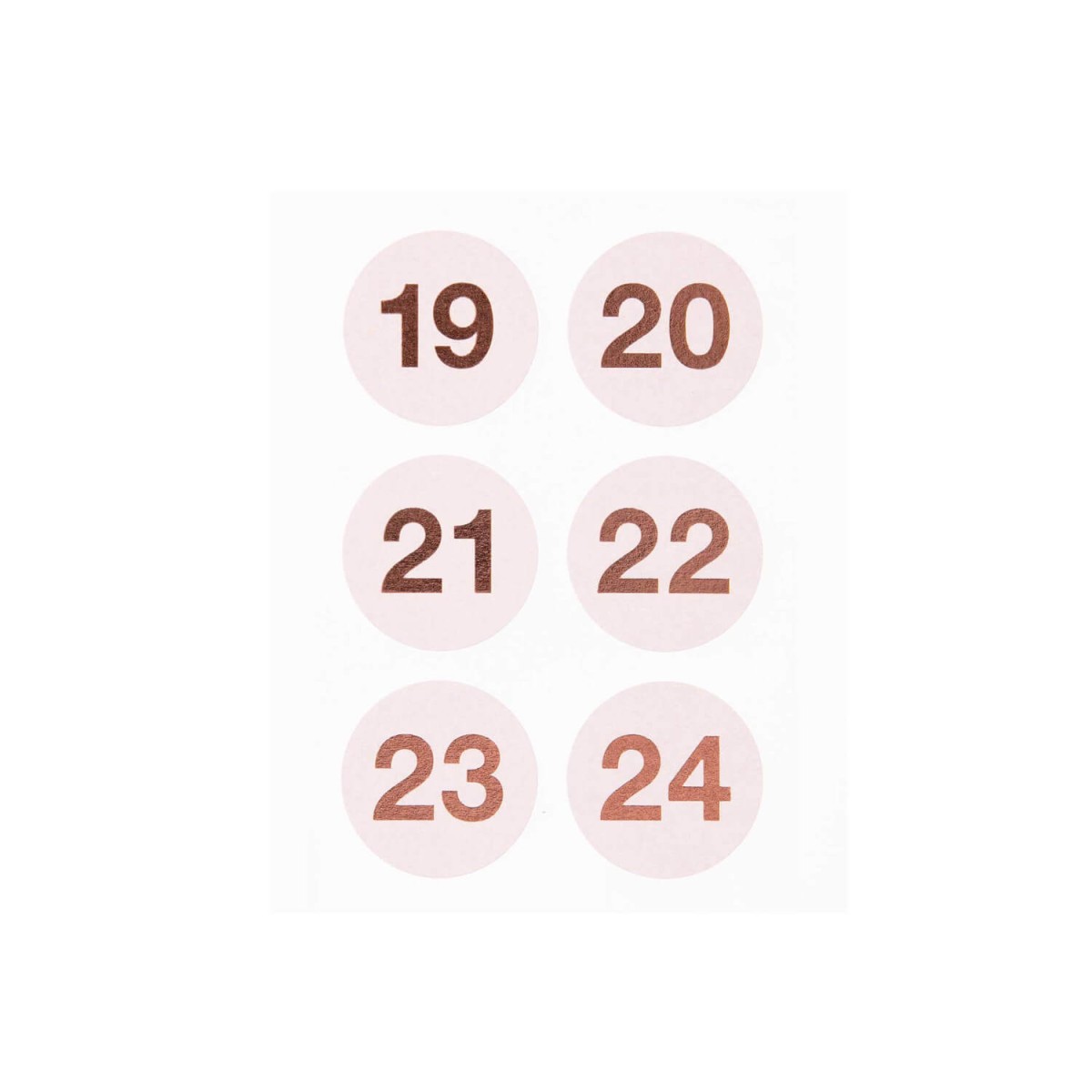 Zahlen Sticker 19-24 Adventskalender