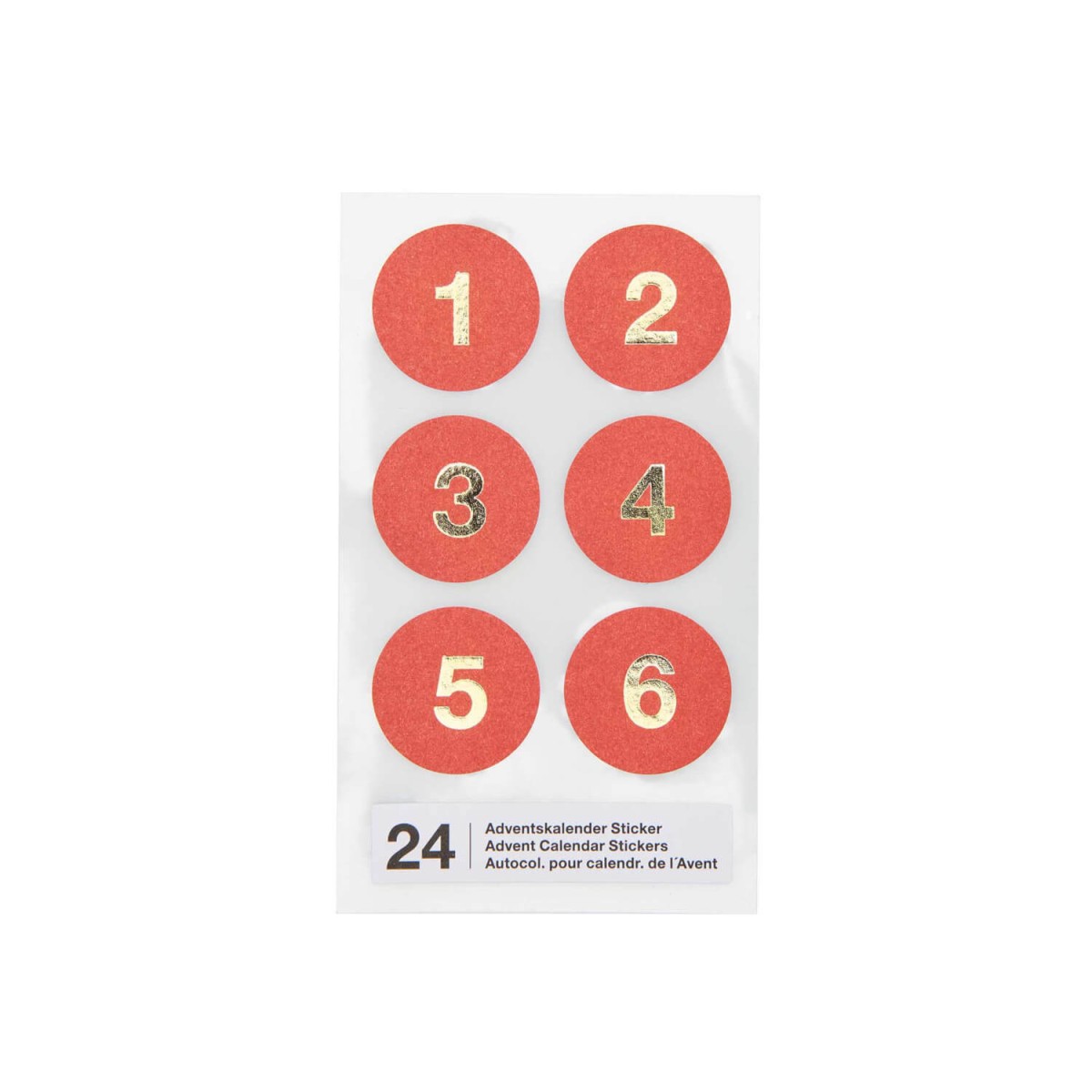 Adventskalender Zahlen Sticker rot