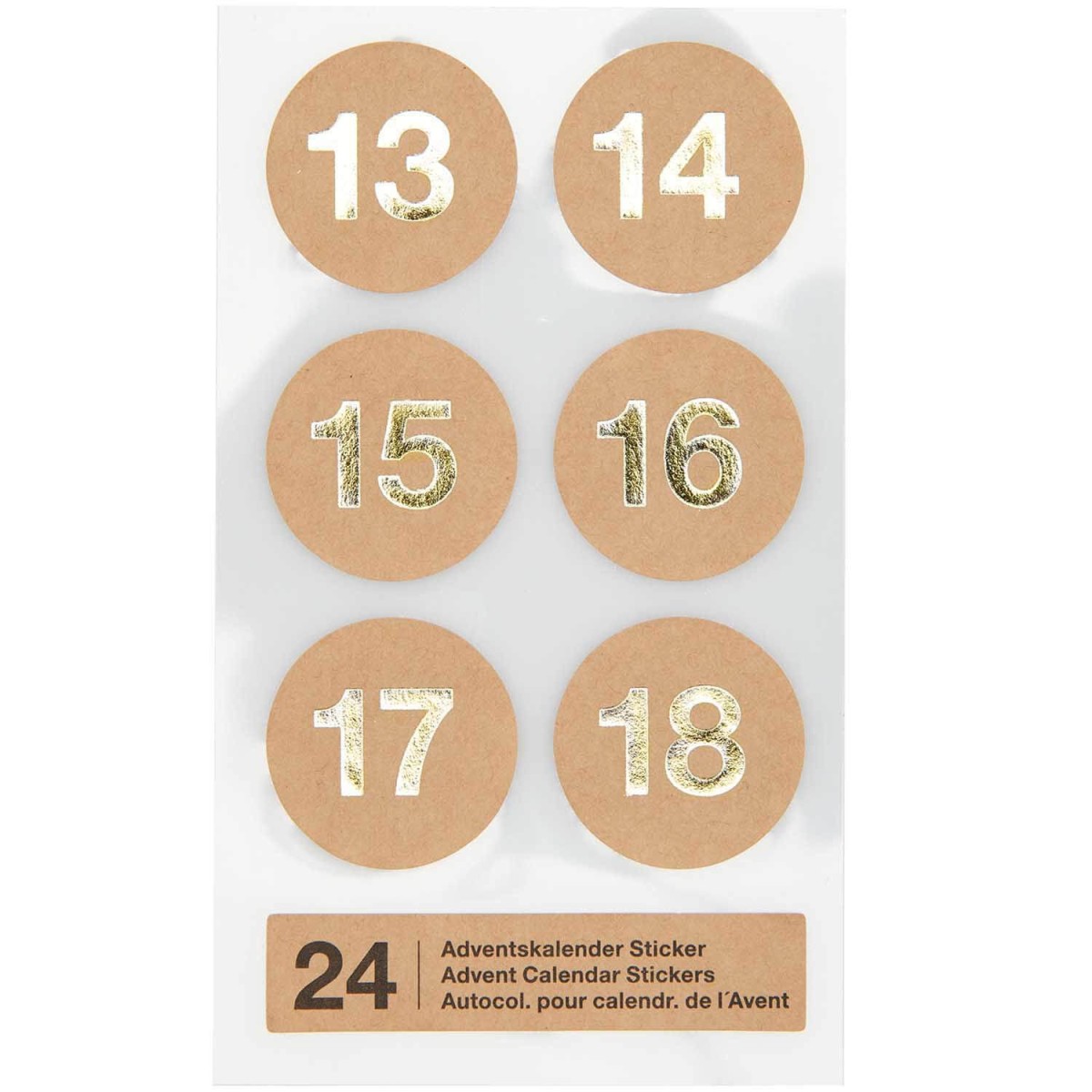 Adventskalender Sticker Zahlen 7-12 Ø 28 mm