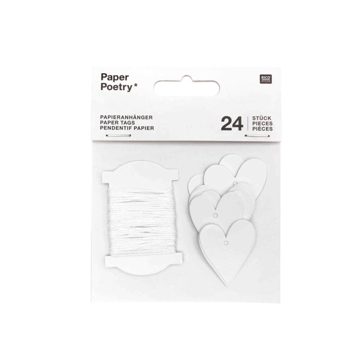Paper Poetry Anhänger Herz weiß klein