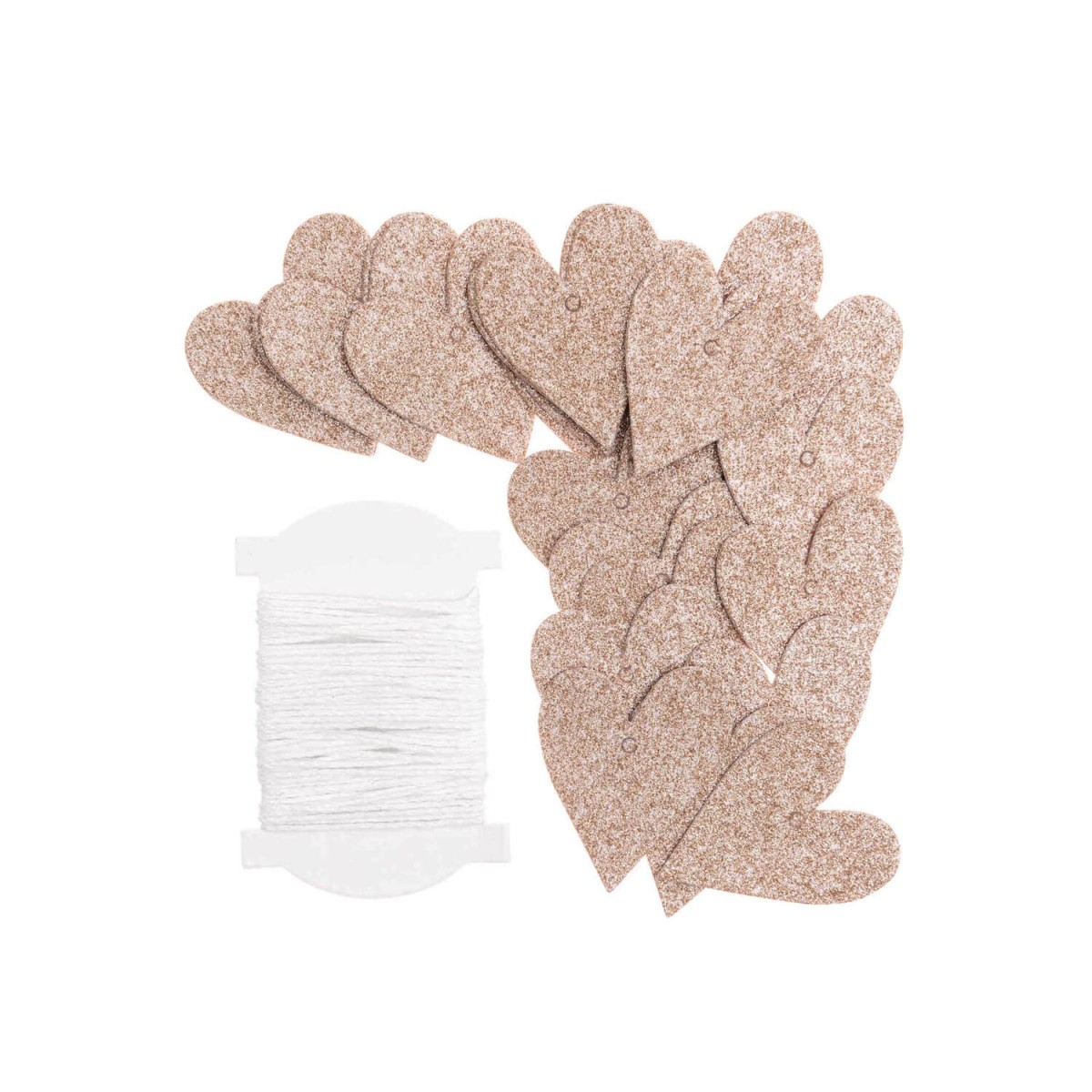 Papieranhänger Herzen rosegold glitter