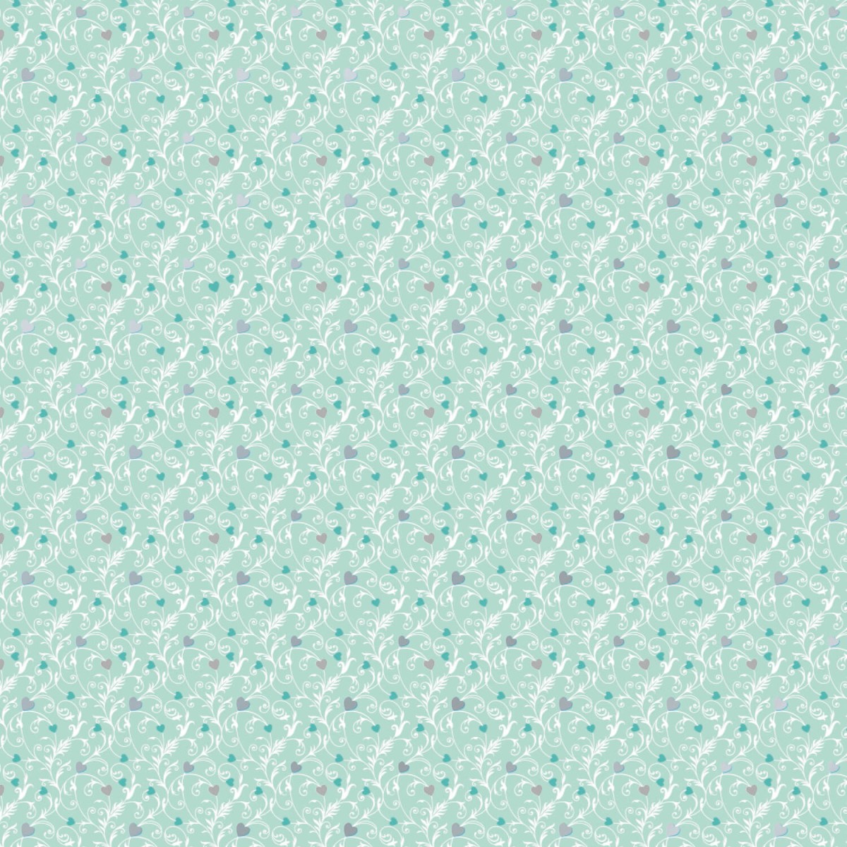 Detailansicht Bastelkarton Just Married Ornamente mint