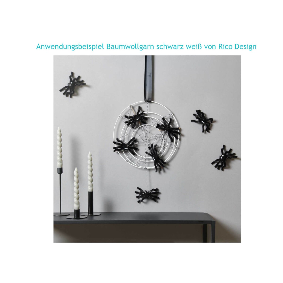 Anwendungsbeispiel Baumwollgarn schwarz-weiß von Rico Design