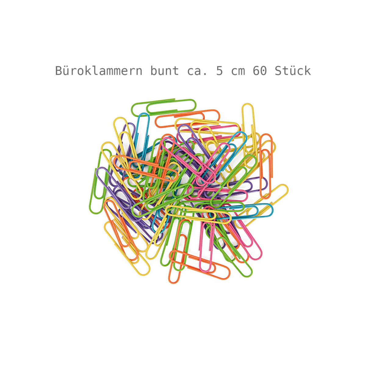 Büroklammern bunt 5 cm 60 Stück