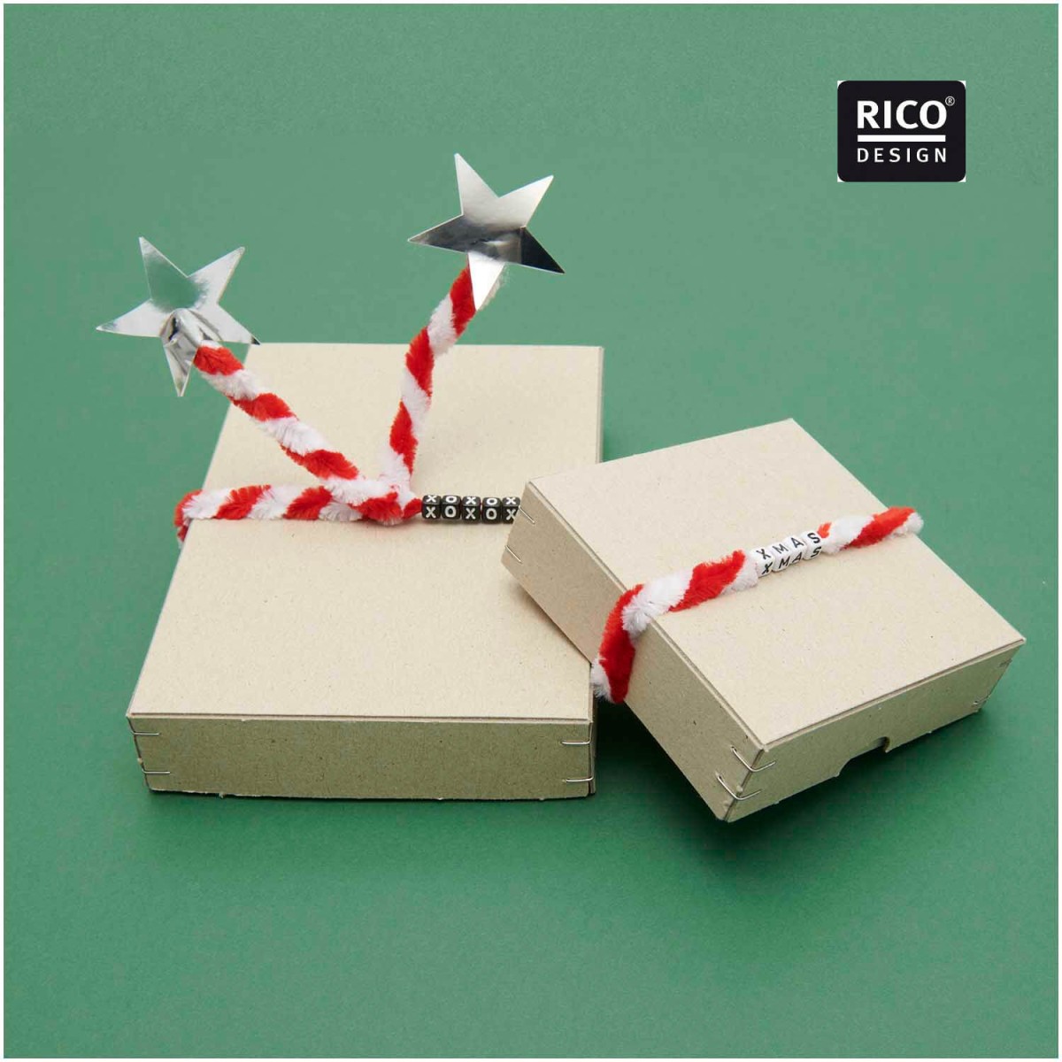 Geschenke verpacken mit Chenilledraht Beispiel