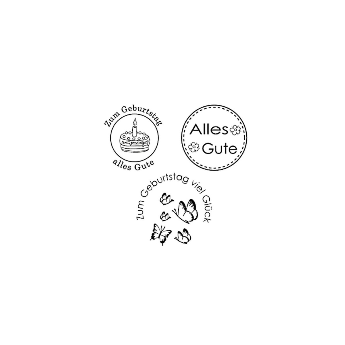 Transparente Stempel für Glückwünsche