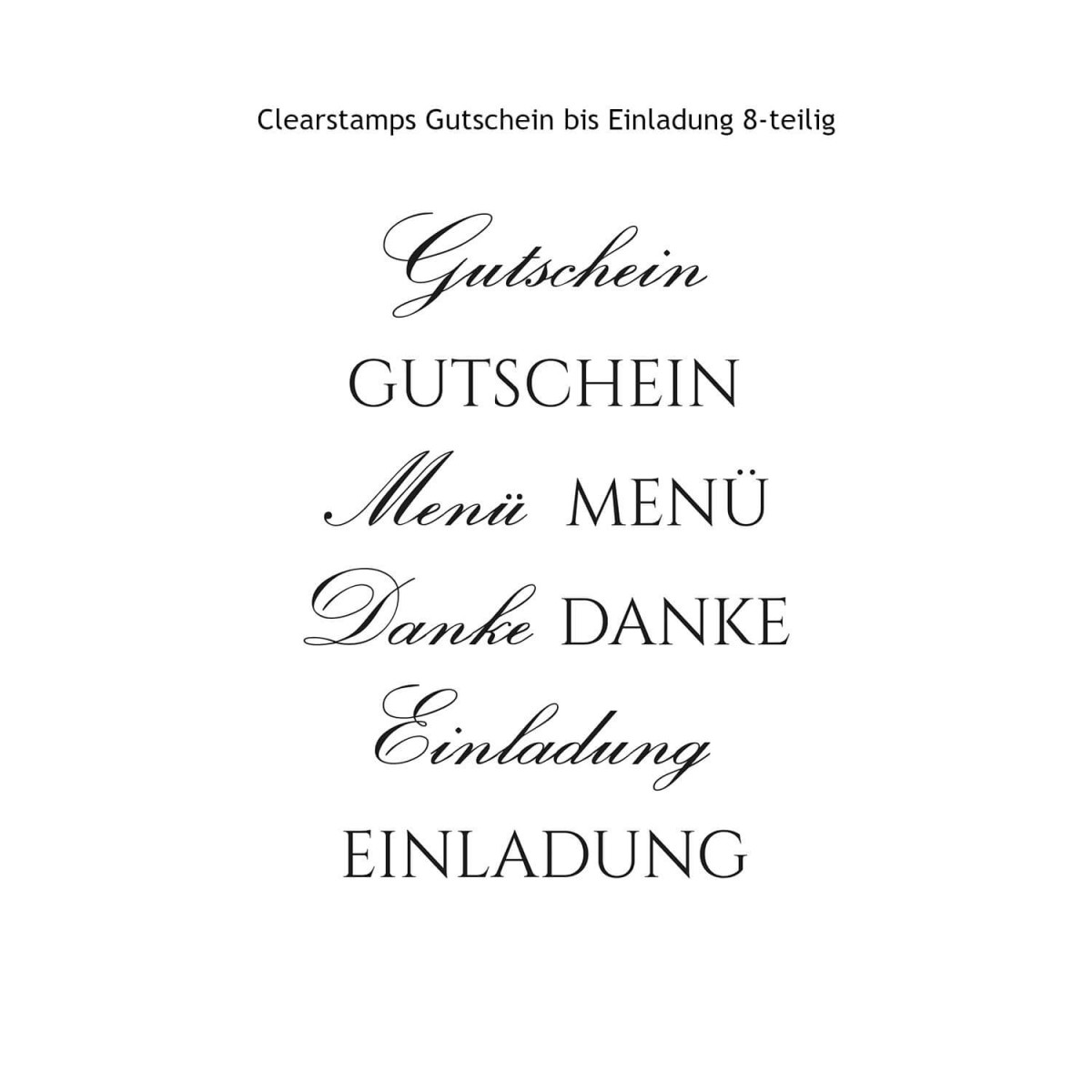 Clearstamps Gutschein bis Einladung 8teilig