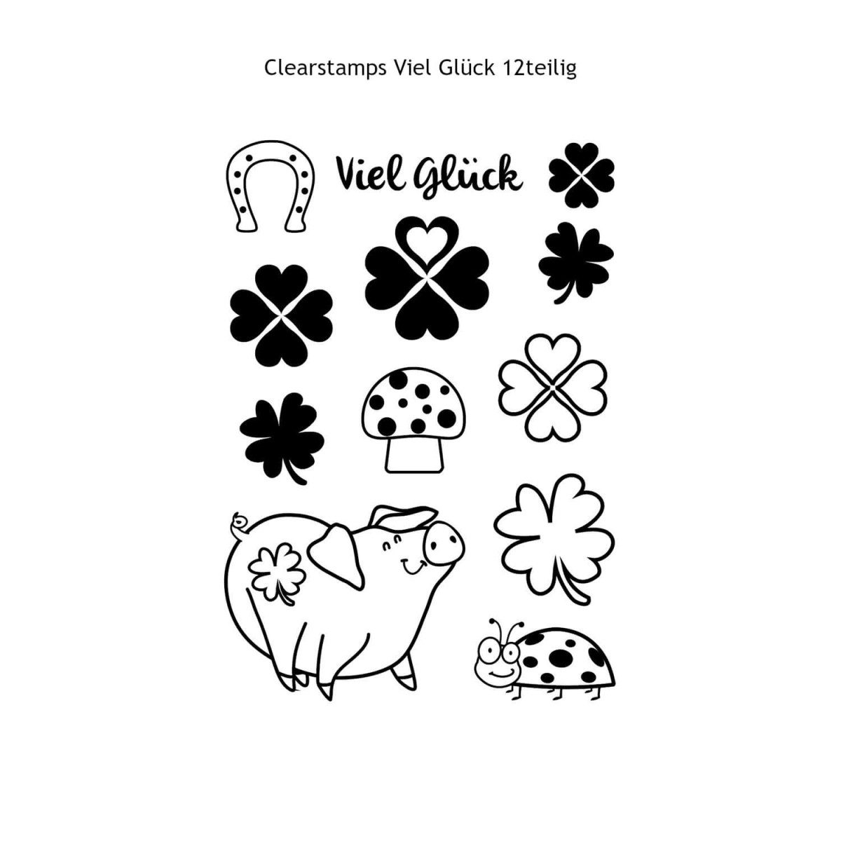 Clearstamps Viel Glück 12teilig