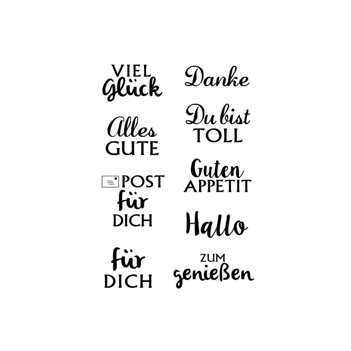 Clearstamps Viel Glück von efco 9-teilig