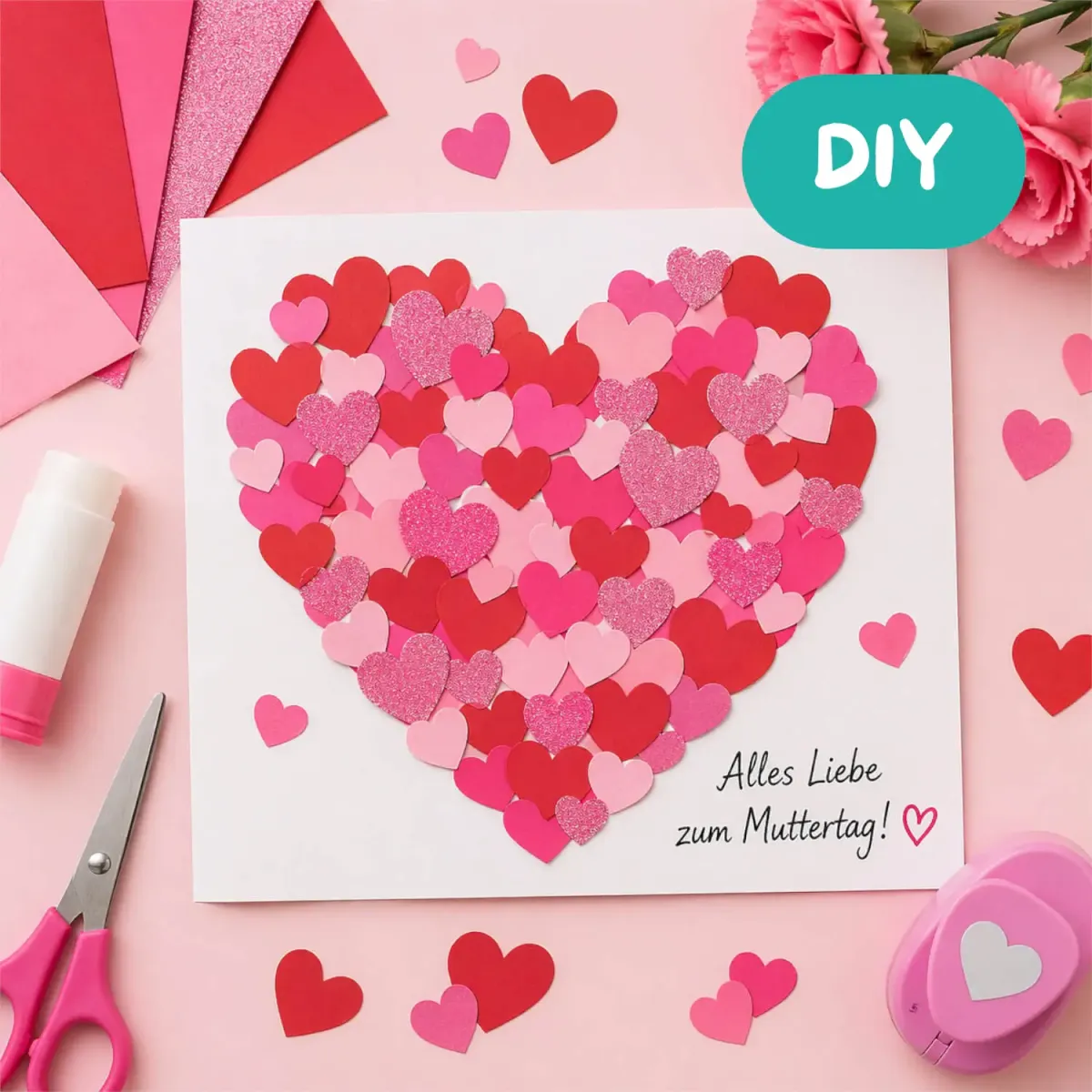 DIY Herzcollage zum Muttertag