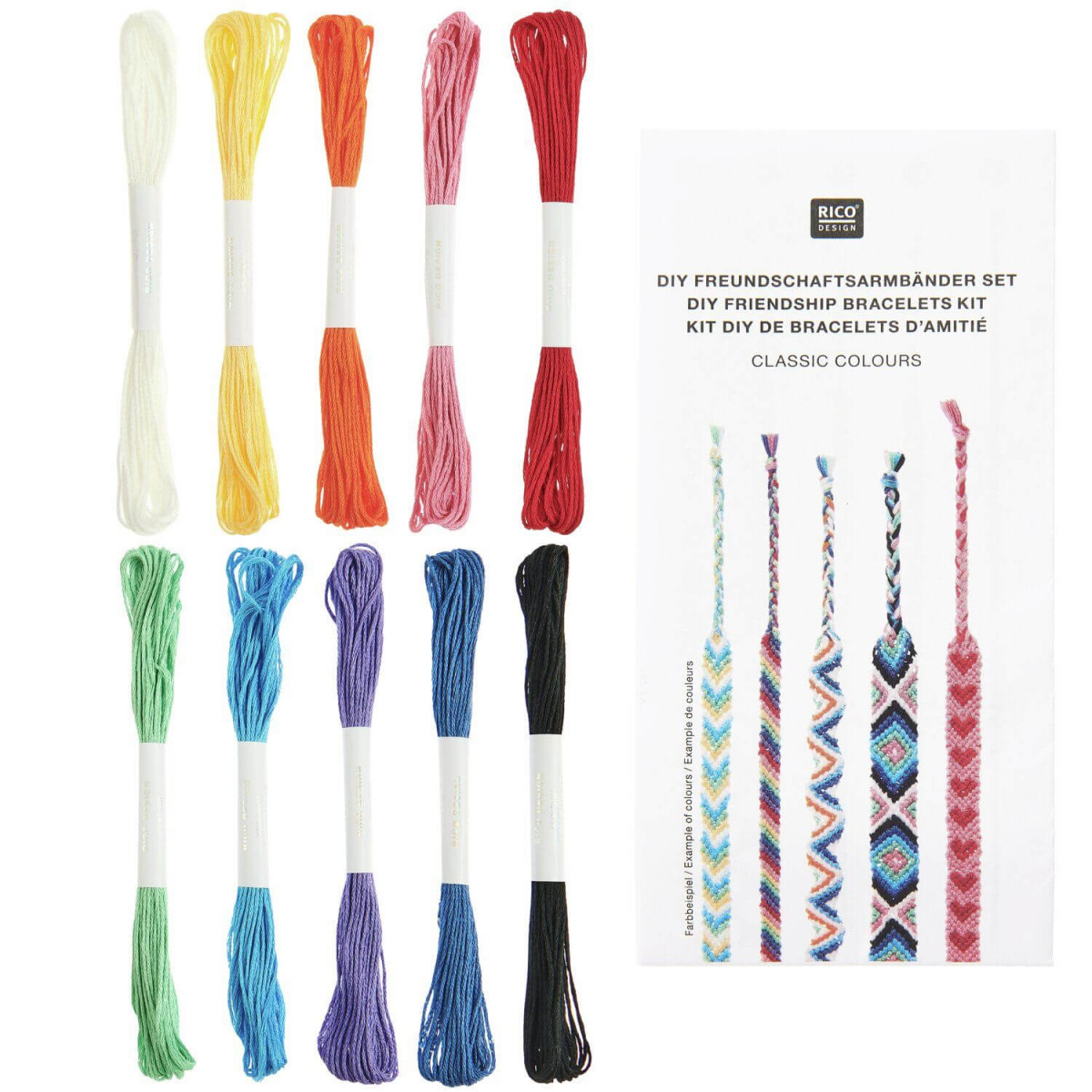 DIY-Set Freundschaftsarmbänder Classic Colours Garne Übersicht