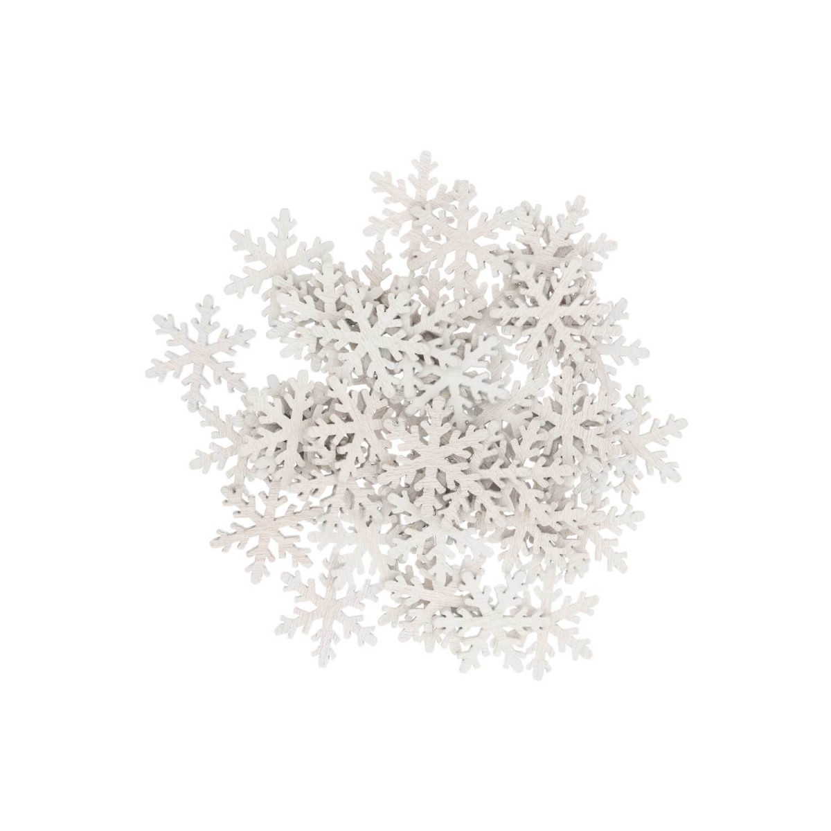 Holzstreuteile Schneeflocke weiß