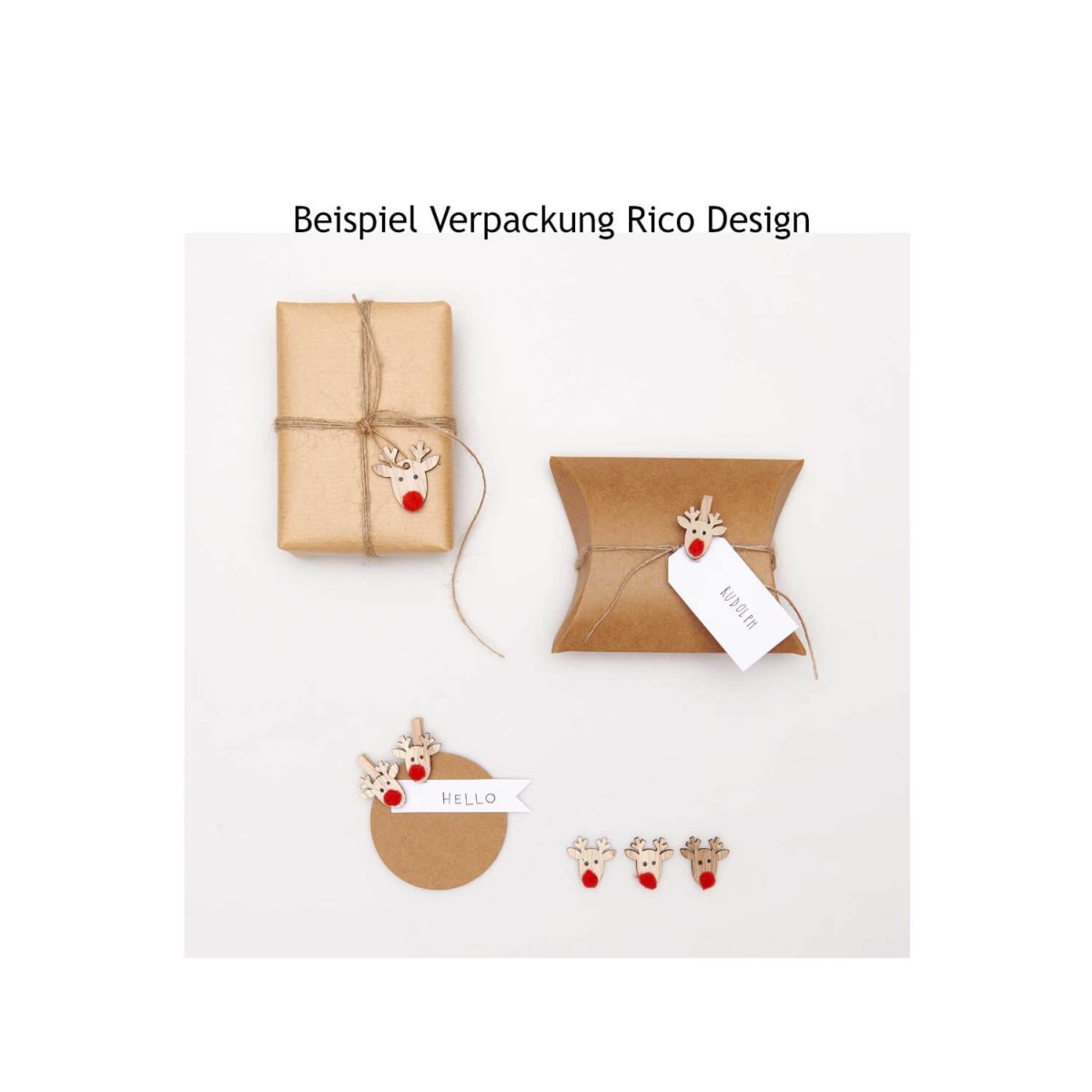 Dekobeispiel Streuteile Rentier von Rico Design