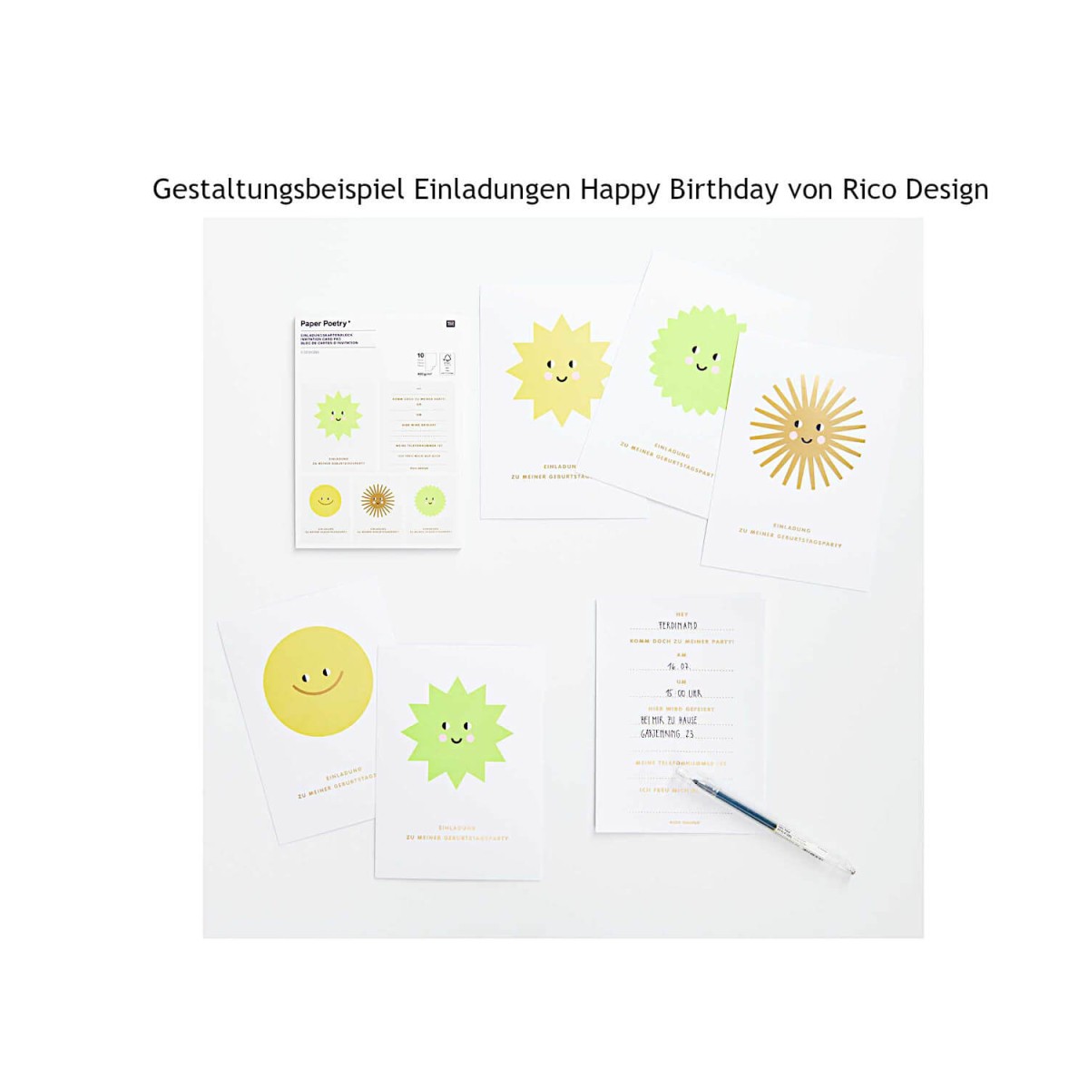 Gestaltungsbeispiel Einladungskarte Rico Design