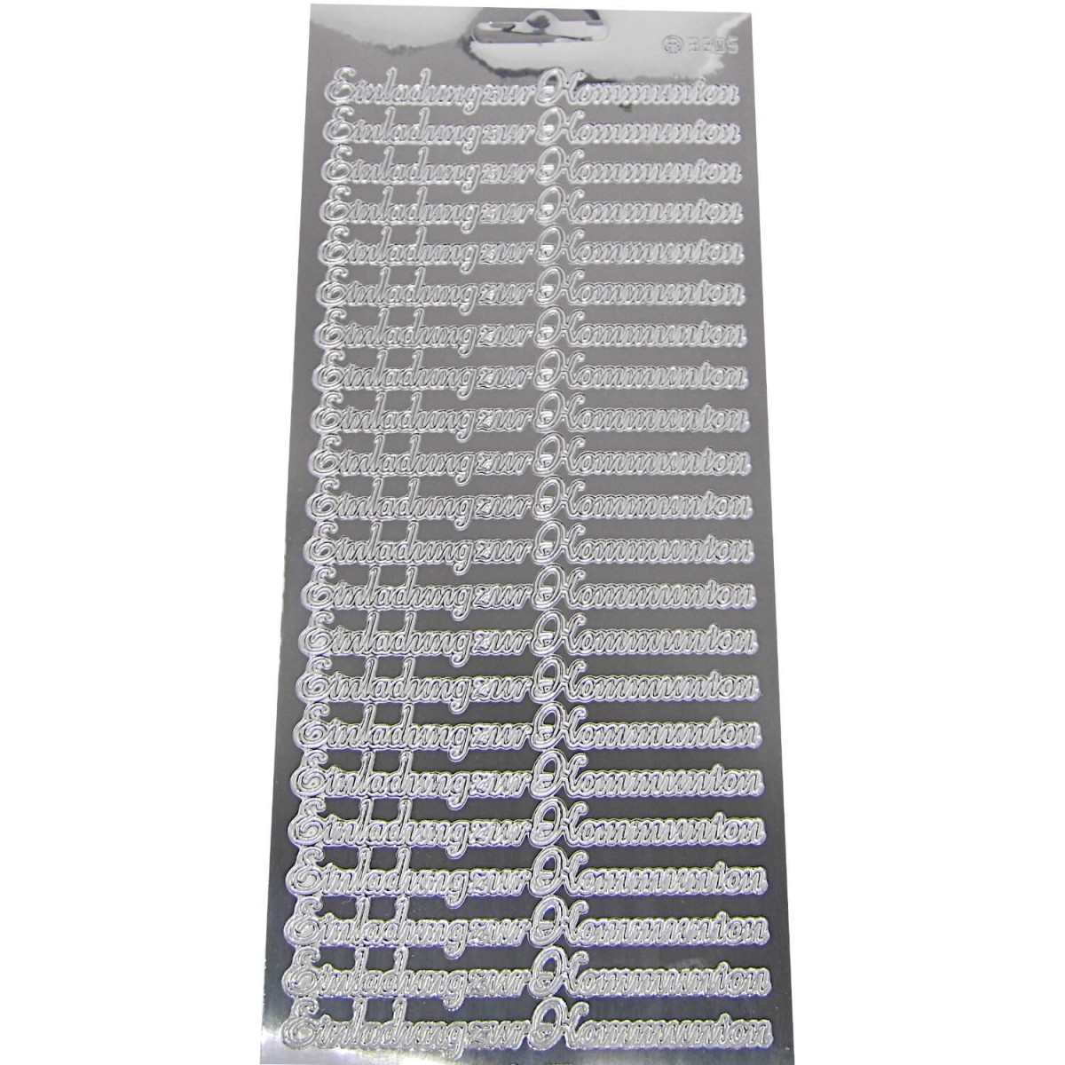 Konturensticker Einladung zur Kommunion silber-glänzend