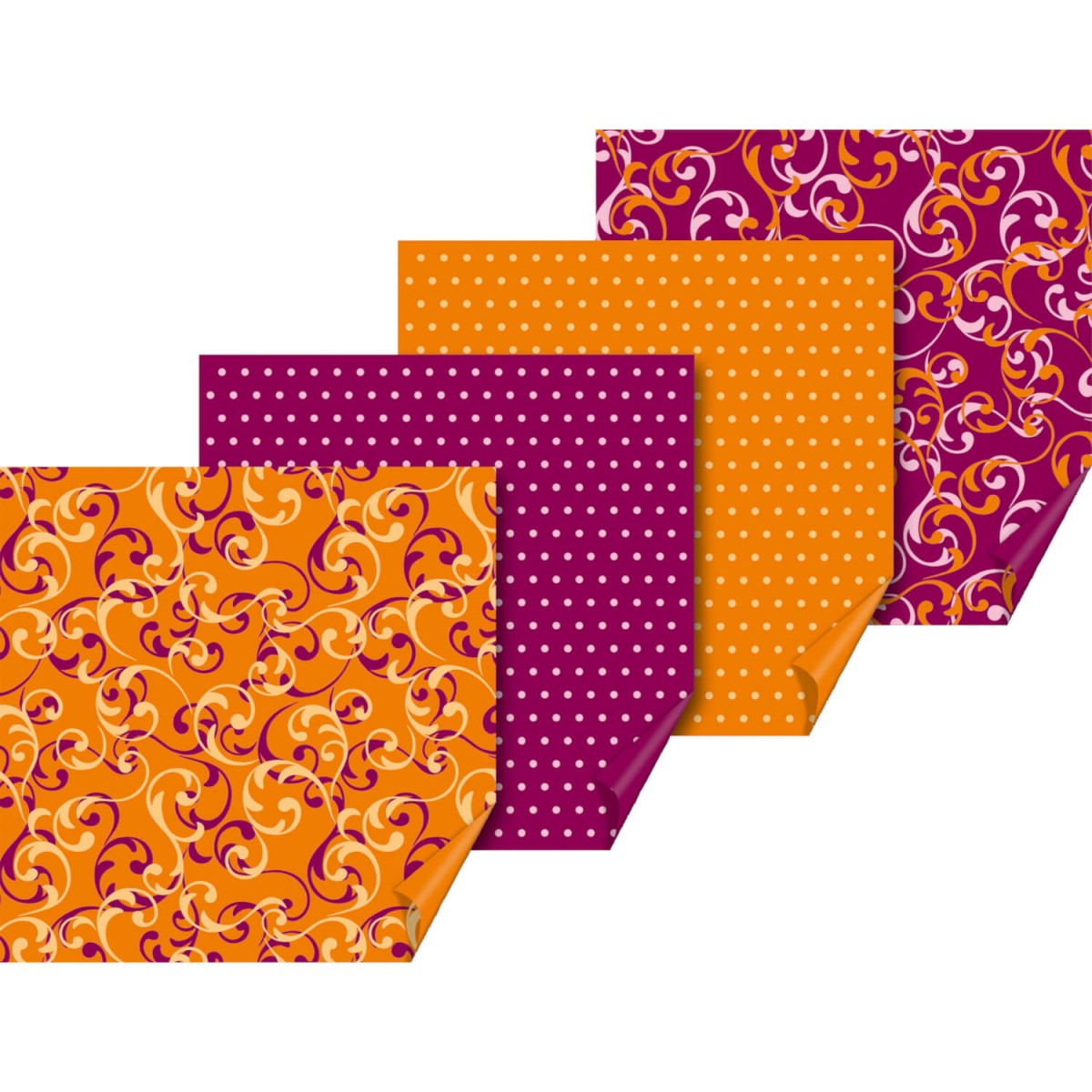 Faltblätter orange-violett 64 Blatt