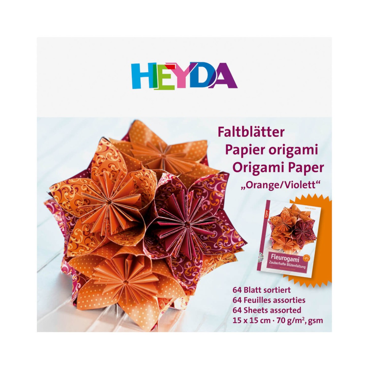 Origami Papier orange-violett von HEYDA