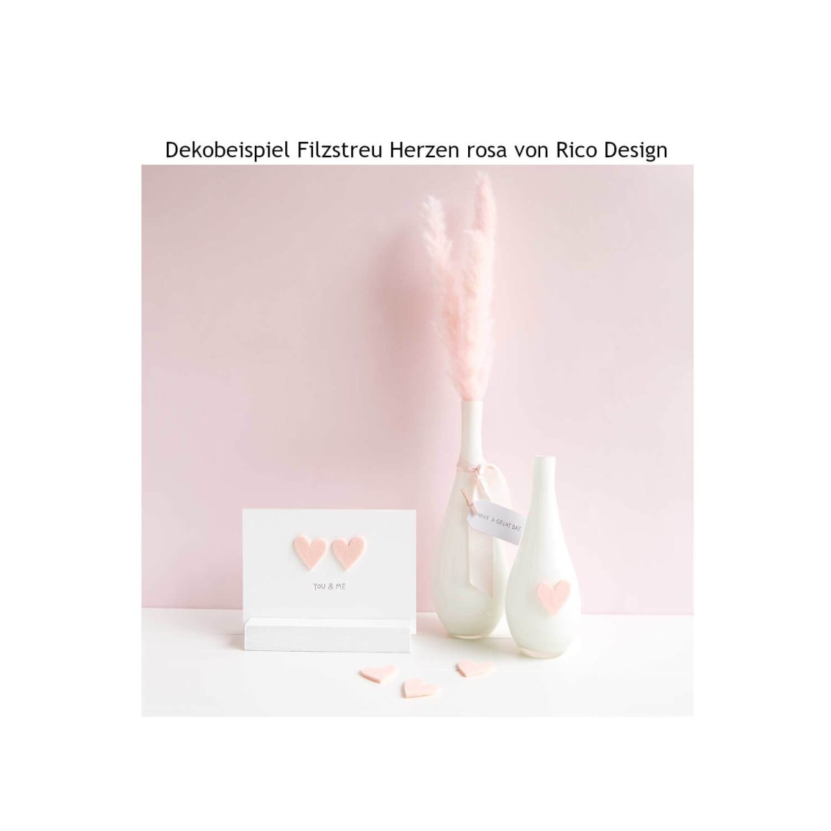 Beispiel Dekoration Filzherzen von Rico Design