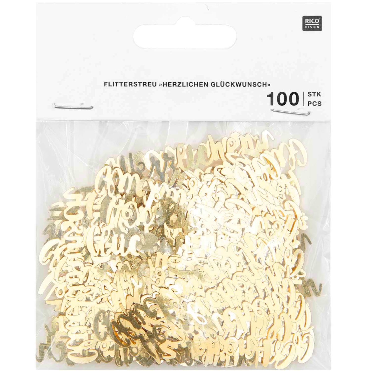 Flitter Herzlichen Glückwunsch goldfarben von Rico Design