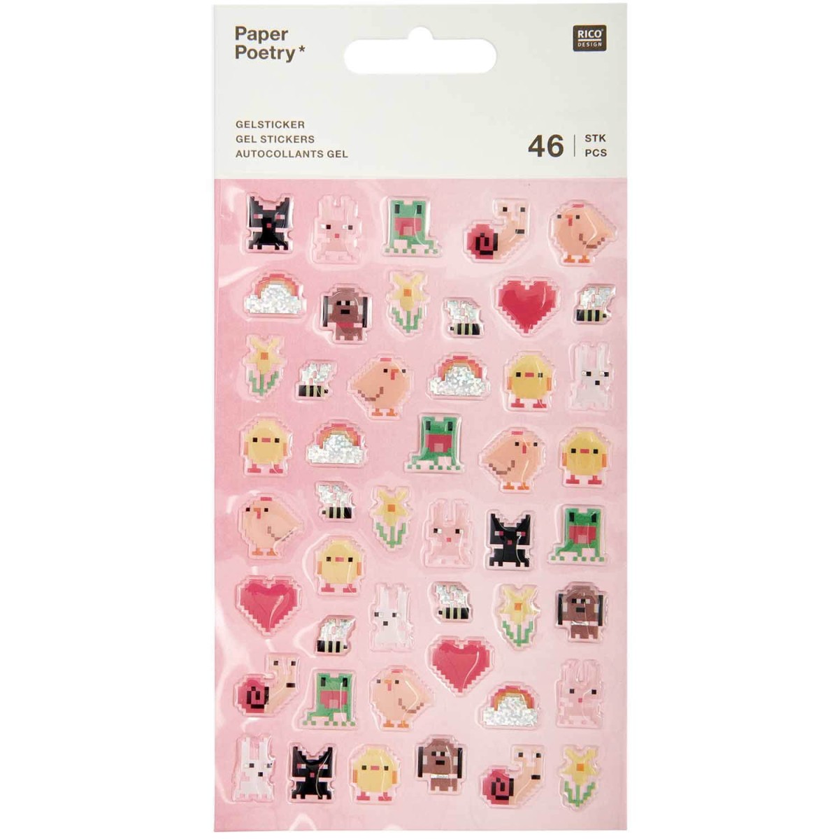 Paper Poetry Gelsticker Pixel 46 Stück auf 1 Blatt