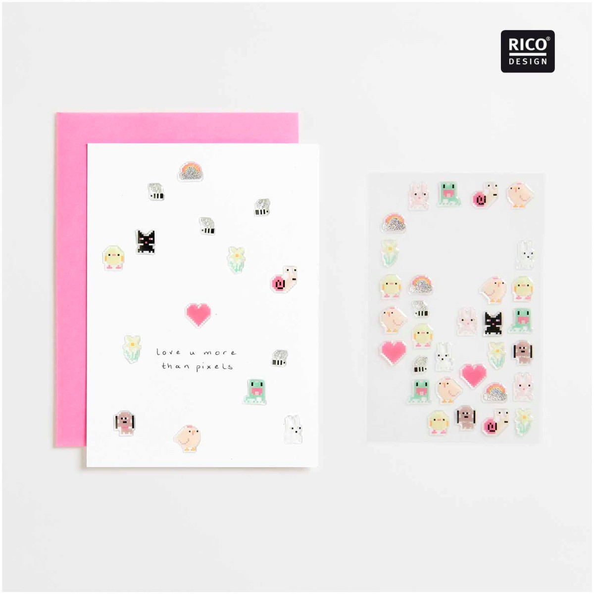 Gestaltungsbeispiel Paper Poetry Gelsticker Pixel