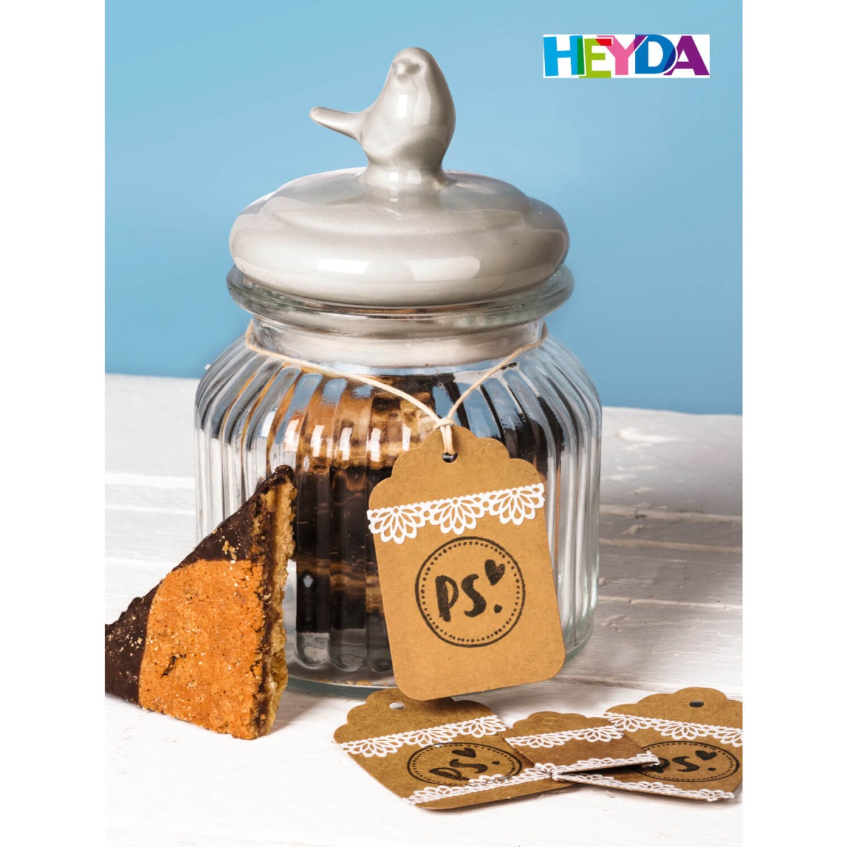Anwendungsbeispiel Geschenkanhänger rechteckig naturbraun von HEYDA