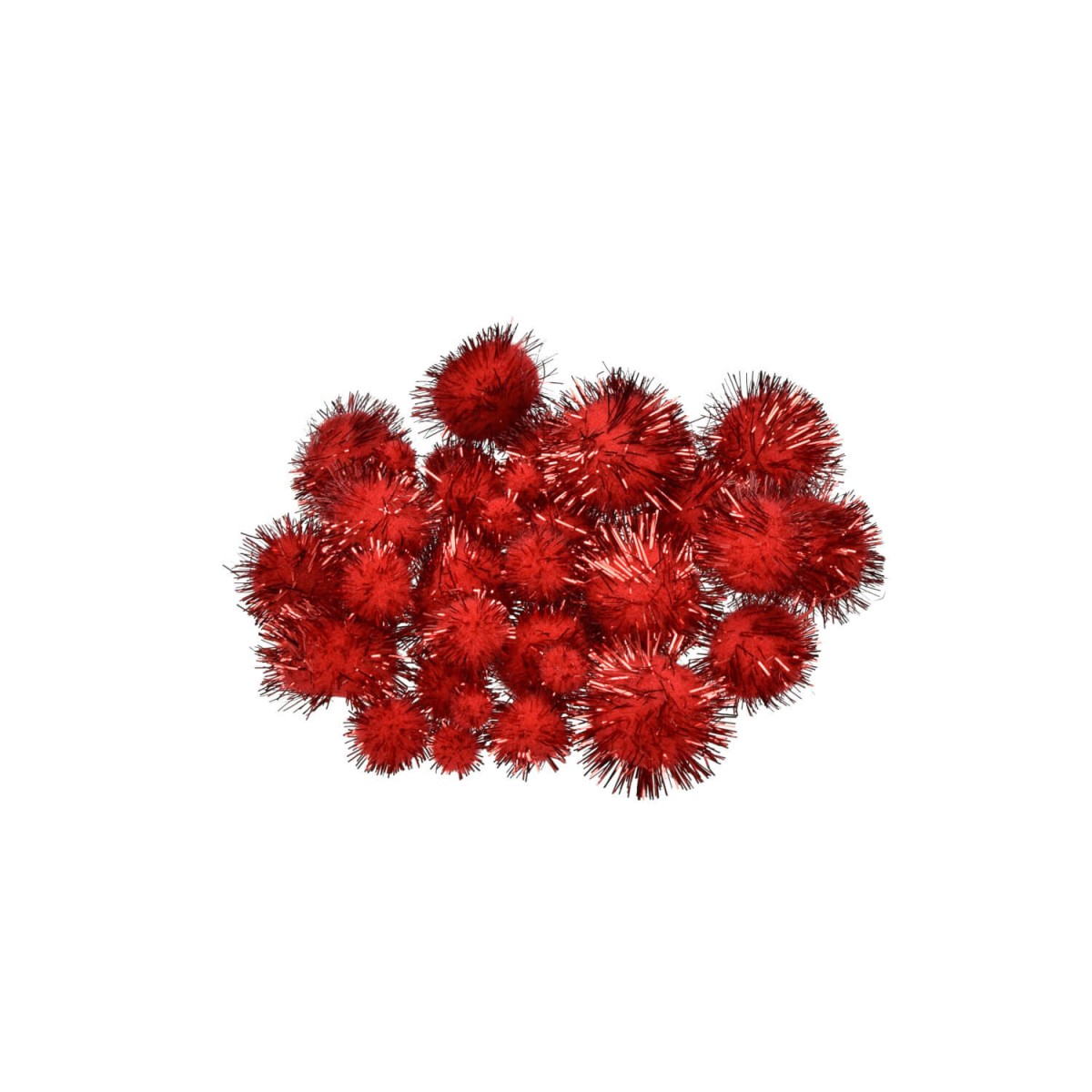 Pompons rot metallic 40 Stück von efco